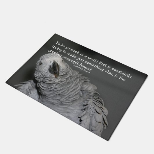 自分の引用文かわいい感動的鸚鵡 ドアマット (アングル)