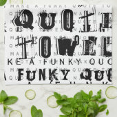 自分の引用文を作パーソナライズされたファンキーる |白 キッチンタオル (折り畳み)