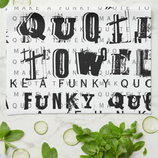 自分の引用文を作パーソナライズされたファンキーる |白 キッチンタオル (折り畳み)