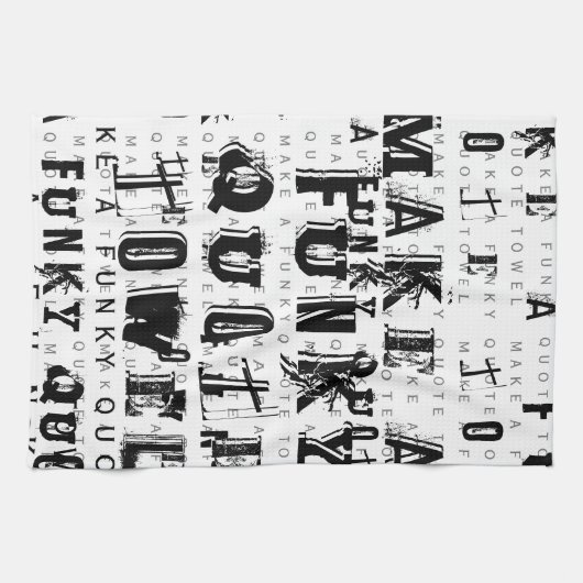 自分の引用文を作パーソナライズされたファンキーる |白 キッチンタオル (横)