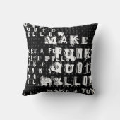 自分の引用文を作パーソナライズされたファンキーる |黒 クッション (裏面)