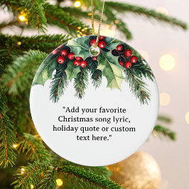 自分の引用文クリスマスボタニカルフローラの追加 セラミックオーナメント