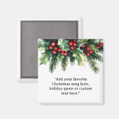 自分の引用文クリスマスボタニカルフローラの追加 マグネット (正面/裏面)