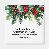 自分の引用文クリスマスボタニカルフローラの追加 マグネット (正面)
