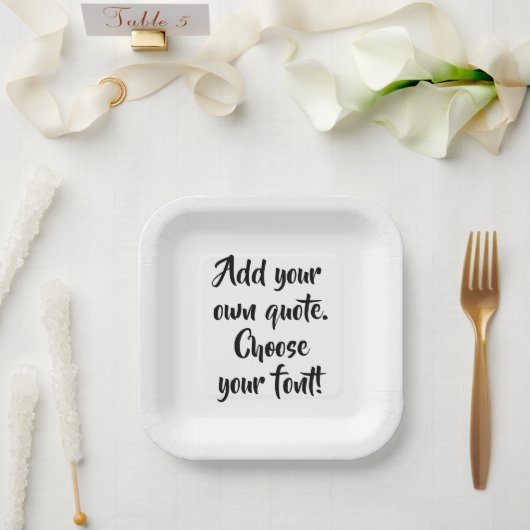 自分の引用文パーソナライズされたを ペーパープレート (ウェディング)