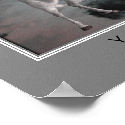 自分の引用文ペガサス飛んでいるウマを作成 ポスター (角)