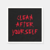 自分の後でクリーン赤血おかしいハロウィーン スタンダードカクテルナプキン (正面)