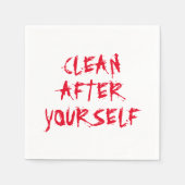 自分の後でクリーン赤血おかしいハロウィーン スタンダードカクテルナプキン (正面)