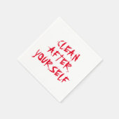 自分の後でクリーン赤血おかしいハロウィーン スタンダードカクテルナプキン (角)