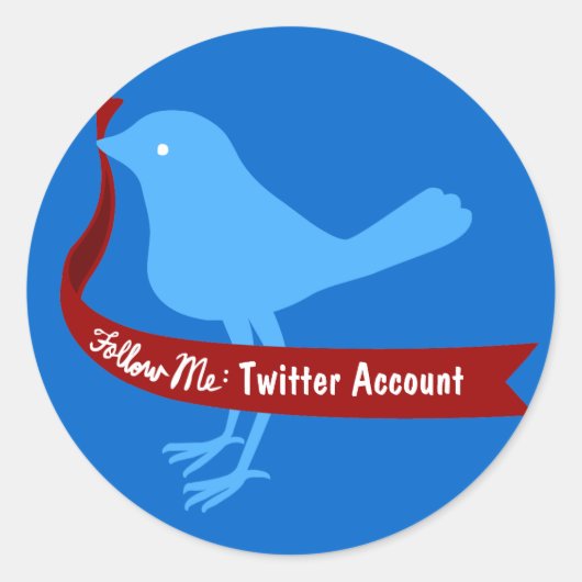 自分の後を追ツイートのステッカー ラウンドシール (正面)