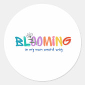自分の思い通りに咲風変わりく – かわいいステッカー ラウンドシール (正面)