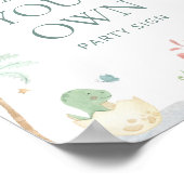 自分の恐竜のパーティー標識を作る ポスター (角)