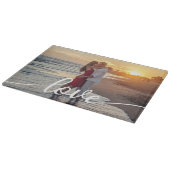 自分の愛のスクリプトを作成するロマンチックなカップルの写真 カッティングボード (角)