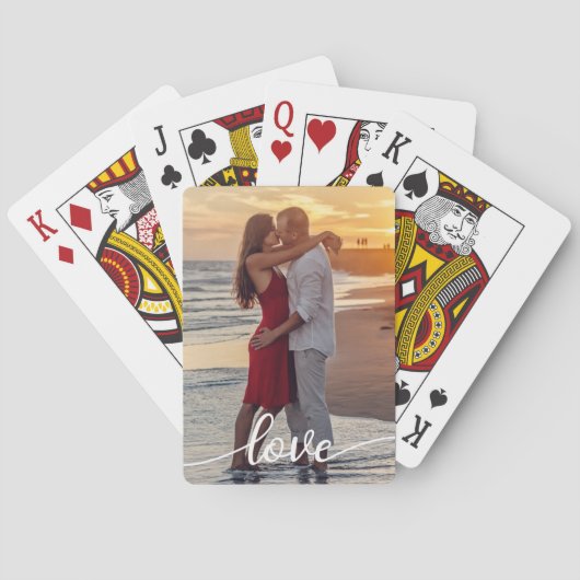 自分の愛のスクリプトを作成するロマンチックなカップルの写真 トランプ (裏面)