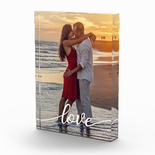 自分の愛のスクリプトを作成するロマンチックなカップルの写真 フォトブロック (右)