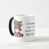 自分の愛らしいシャイなクリスマスプレイド格言を作成 モーフィングマグカップ (正面左)