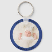 自分の愛らしい生まれたばかりのベビー写真をカスタム作成 キーホルダー (正面)