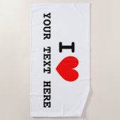 自分の愛をハートビーチ ビーチタオル (正面)