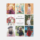 自分の愛を作成する祖父母フォトコラージュ フリースブランケット (正面)