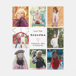 自分の愛を作成する祖父母フォトコラージュ フリースブランケット