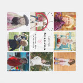 自分の愛を作成する祖父母フォトコラージュ フリースブランケット (正面(横))