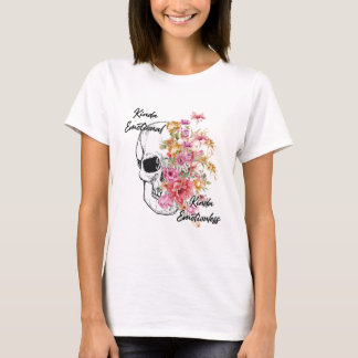 自分の感情を作成するスカル花 Tシャツ
