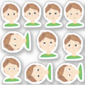 自分の感覚の感情のグラフ シール (正面)