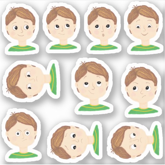 自分の感覚の感情のグラフ シール (正面)