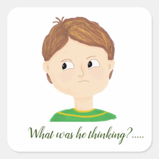 自分の感覚の感情のグラフ スクエアシール (正面)