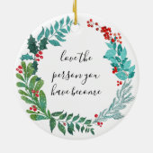 自分の成長を遂げた人を愛する セラミックオーナメント (裏面)