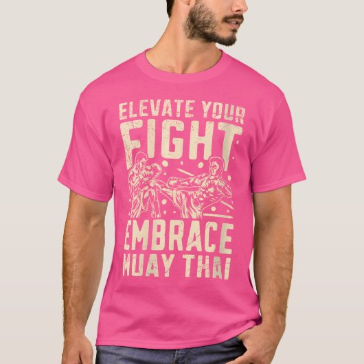 自分の戦いを高めるムエタイ語 Tシャツ (正面)