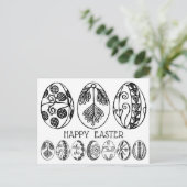 自分の手で描いたイースターエッグに色を付ける – ハッピーイースター シーズンポストカード (スタンド正面)