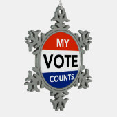 自分の投票数 スノーフレークピューターオーナメント (左)