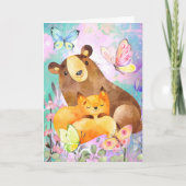 自分の挨拶の追加 |かわいい動物のすべての行事 シーズンカード (正面)