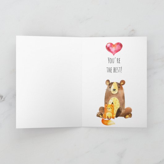 自分の挨拶の追加 |かわいい動物のすべての行事 シーズンカード (内部)