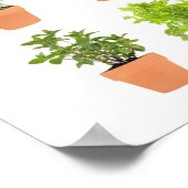 自分の文字でカスタマイズハーブの植物を鉢植え ポスター (角)