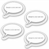 自分の文字で単語バブル シール (正面)