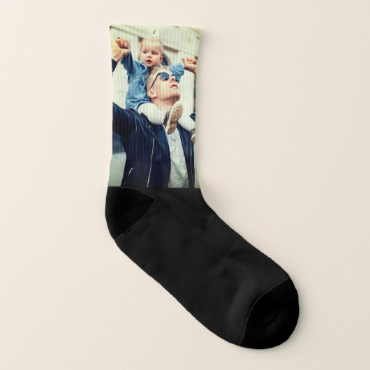 自分の文字とパーソナライズされた写真を追加する ソックス (左内側)