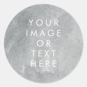 自分の文字の水の色絵を描効果グレー ラウンドシール (正面)