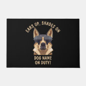 自分の文字は、義務で犬の名前の陰を耳にする ドアマット (正面)
