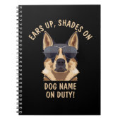 自分の文字は、義務で犬の名前の陰を耳にする ノートブック (正面)