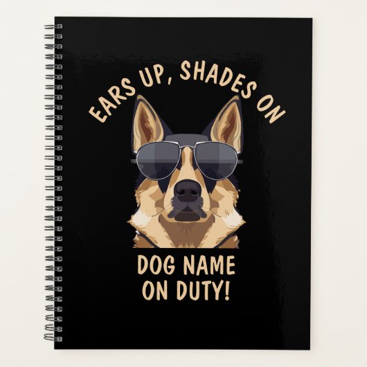 自分の文字は、義務で犬の名前の陰を耳にする プランナー手帳 (正面)