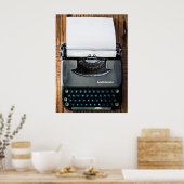 自分の文字をタイプライター紙に追加! ポスター (キッチン)