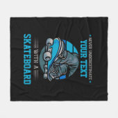 自分の文字を決して過小評価しない – Skateboard フリースブランケット (正面(横))