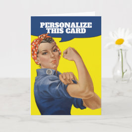 自分の文字を追加するRosie the Riveter パーソナライズされた カード