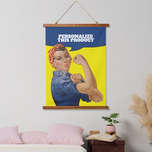 自分の文字を追加するRosie the Riveter パーソナライズされた 吊り下げ型タペストリー (寝室)