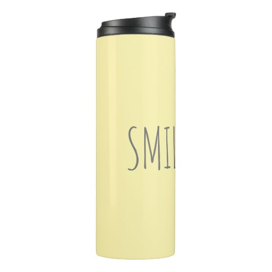 自分の文字カスタム黄色かわいらしスマイル タンブラー (回転左)
