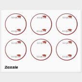 自分の文字赤の卒業ステッカーを追加 ラウンドシール (シート)