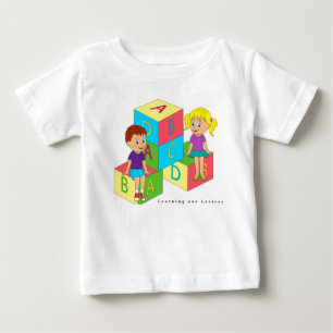 自分の文学字のアルファベットブロックをカスタマイズ ベビーTシャツ