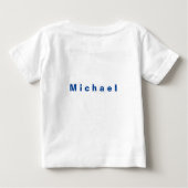 自分の文学字のアルファベットブロックをカスタマイズ ベビーTシャツ (裏面)